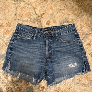 Abercrombie & Fitch Medium Blue Distressed Jean Shorts 28